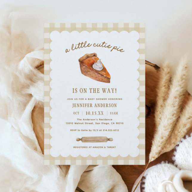 Fall Little Cutie Pumpkin Pie Baby Shower Invitation (Creator Uploaded)