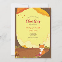 Fall Little Fox Frame Birthday 