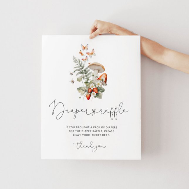 Fall little mushroom woodland diaper raffle sign (Creator Uploaded)