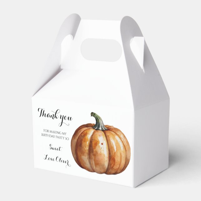 Fall Little Pumpkin Autmn Baby Shower  Favour Box (Front Side)