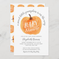Fall Little Pumpkin Autumn Watercolor Baby Shower