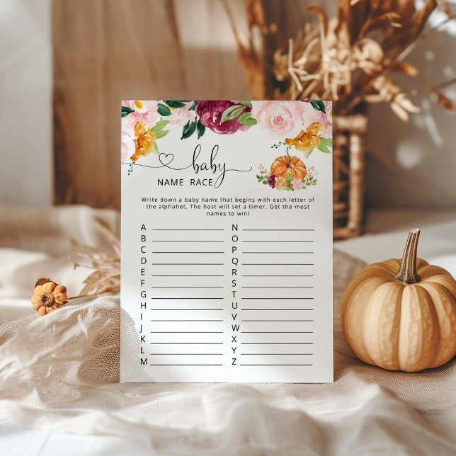 Fall little pumpkin baby name race game (Creator Uploaded)