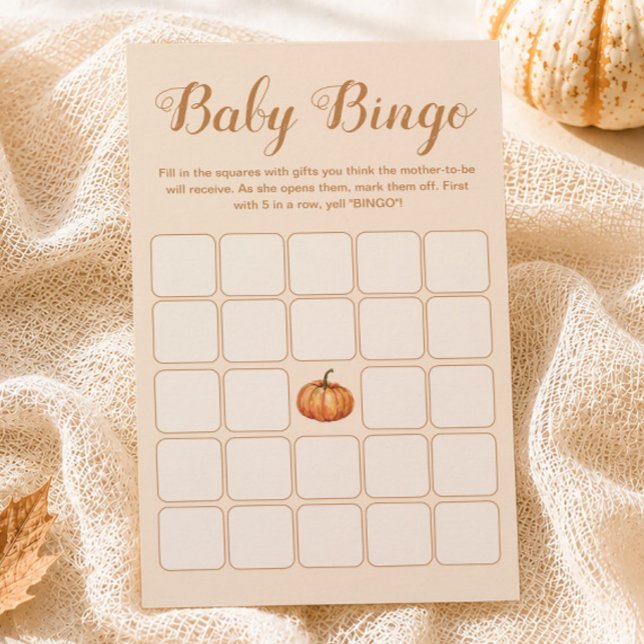 Fall Little Pumpkin Baby Shower Bingo Game (Creator Uploaded)