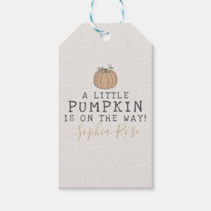 Fall Little Pumpkin baby shower favour Gift Tags