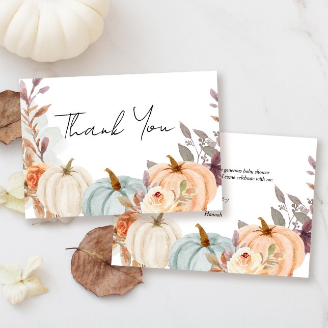 Fall Little Pumpkin Baby Shower Thank You Card (Creator Uploaded)