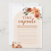 Fall Little Pumpkin Baby Shower Time Capsule Card