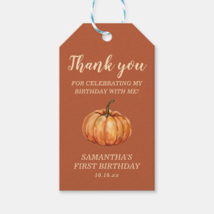 Fall Little Pumpkin Birthday Favour Gift Tags
