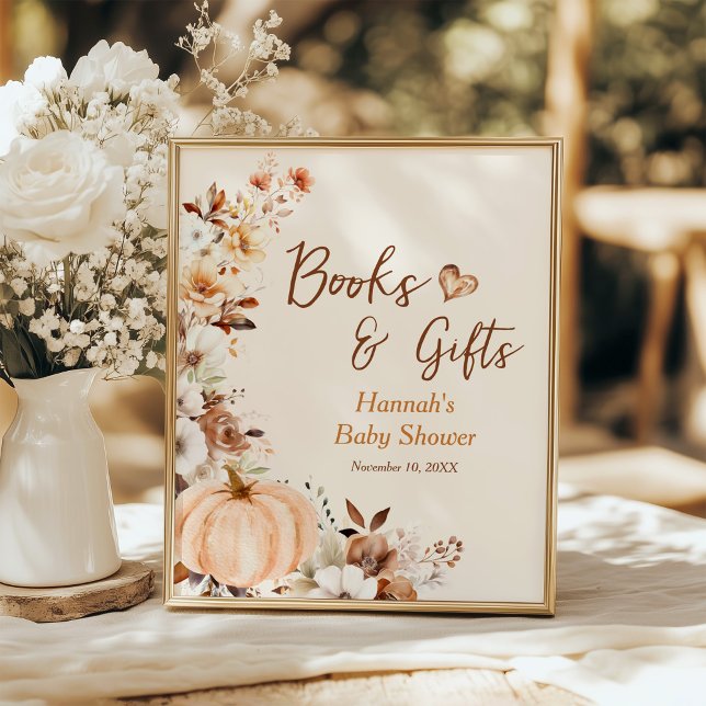 Fall Little Pumpkin Books and Gifts Baby Shower Poster (Creator Uploaded)
