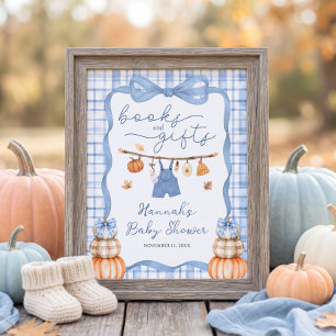 Fall Little Pumpkin Books and Gifts Baby Shower Poster
