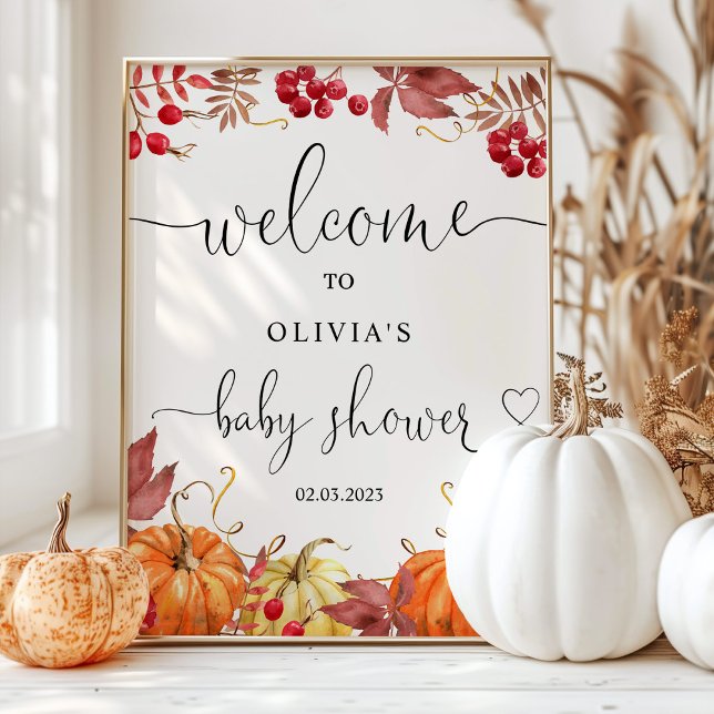 Fall Little pumpkin in on the way welcome sign (Creator Uploaded)