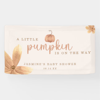Fall Little Pumpkin On The Way Baby Shower Banner