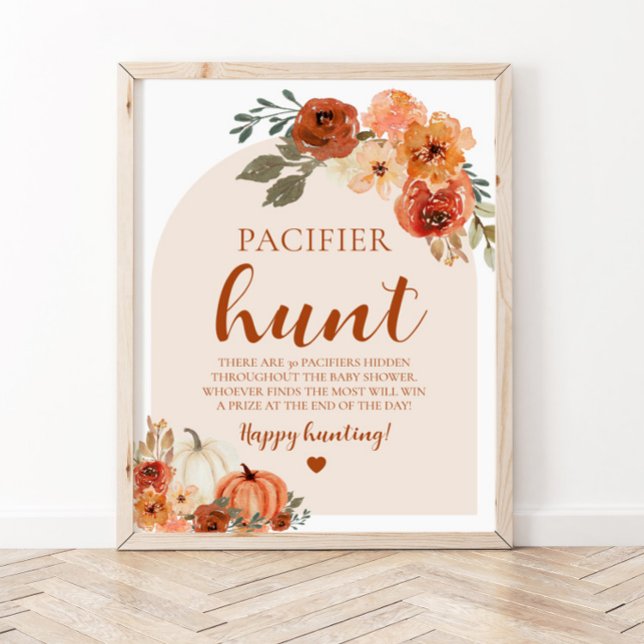 Fall Little Pumpkin Pacifier Hunt Baby Shower Game Poster (Creator Uploaded)