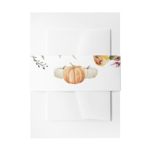 Fall Little Pumpkin RSVP Response Card Invitation Belly Band