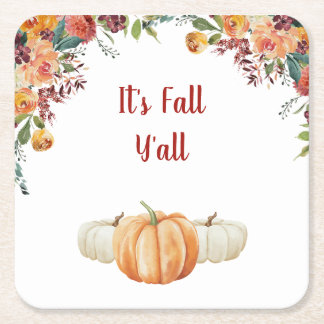 Fall Little Pumpkin  RSVP Response Card Square Paper Coaster