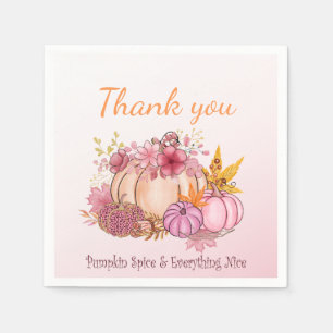 Fall Little Pumpkin Spice Nice baby Shower Party Napkin