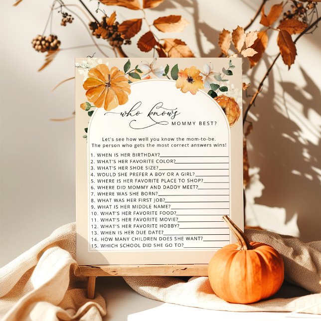  Fall little pumpkin Who knows mummy best game (Creator Uploaded)