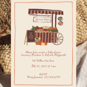 Fall Locally Grown Baby Shower Invitation   Farmer