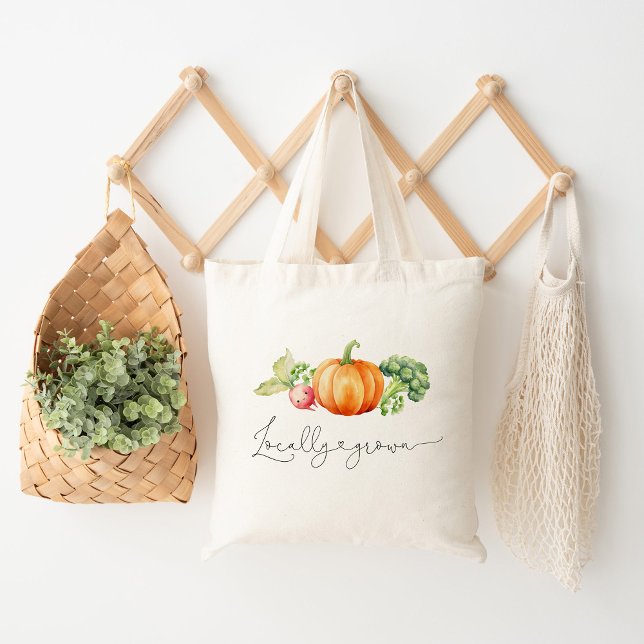 Fall Locally grown vegetables pumpkin farm Tote Bag (Creator Uploaded)
