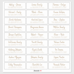 Fall Love Gold Script Guest Address Labels