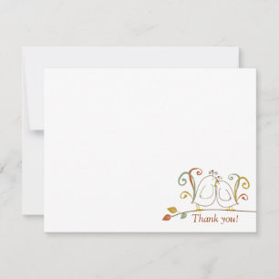 Fall Lovebirds, Thank You Notecards