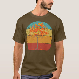Fall Lover Nature Forest Tree Autumn Leaves Retro T-Shirt