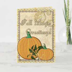 Fall Magic Folk Art Holiday Card
