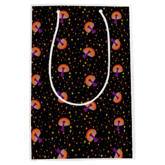 Fall magic mushrooms_black medium gift bag