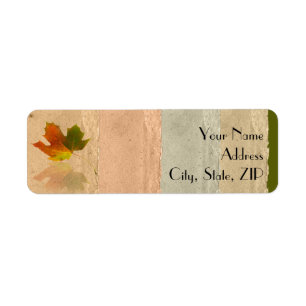 Fall Maple Leaf on Faux Paper Return Address