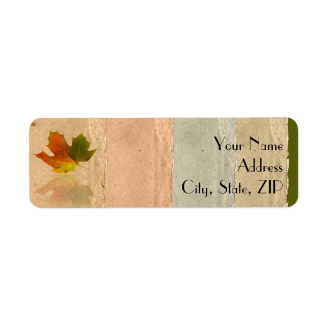 Fall Maple Leaf on Faux Paper Return Address (Front)