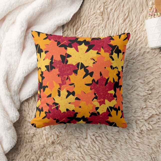 Fall Maple Leaf Pattern Cushion (Blanket)