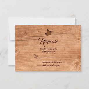 Fall Maple Leaf RSVP on oak