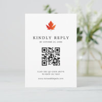 Fall Maple Leaf Simple QR Code Wedding