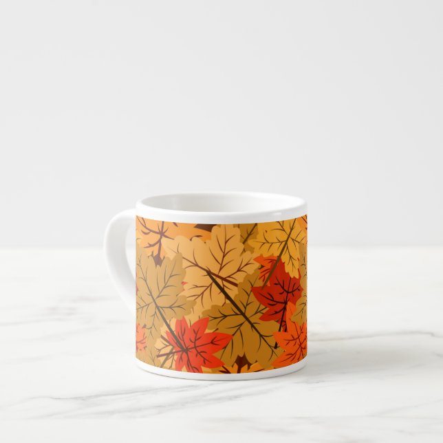Fall Maple Leaves Espresso Cup (Front Left)