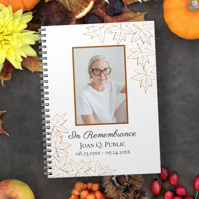 Fall Maple Leaves Funeral Memorial Guest Book (Creator Uploaded)