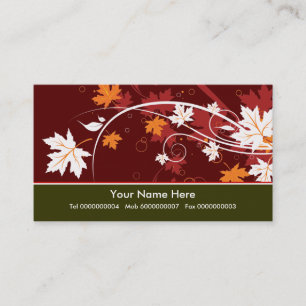 Fall maple leaves in autumn colours business card
