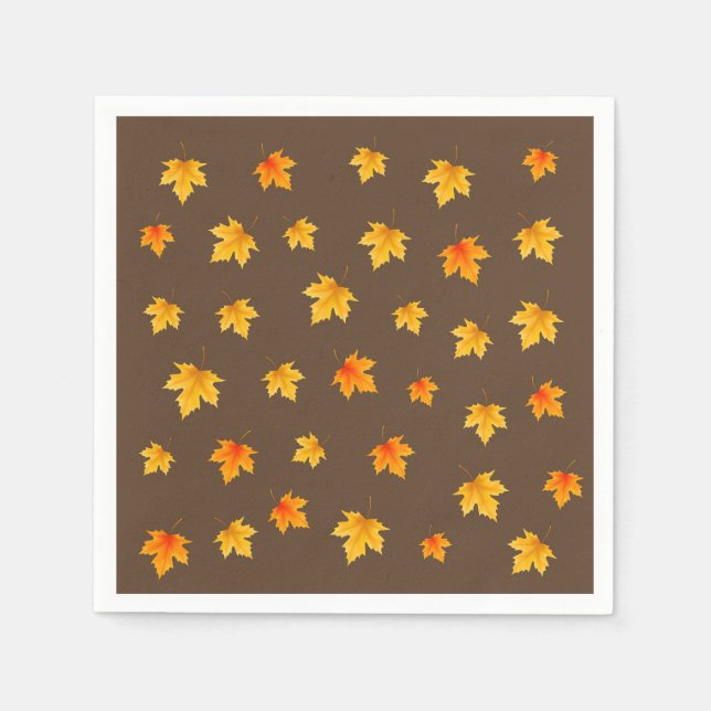Fall Maple Leaves Napkin (Front)