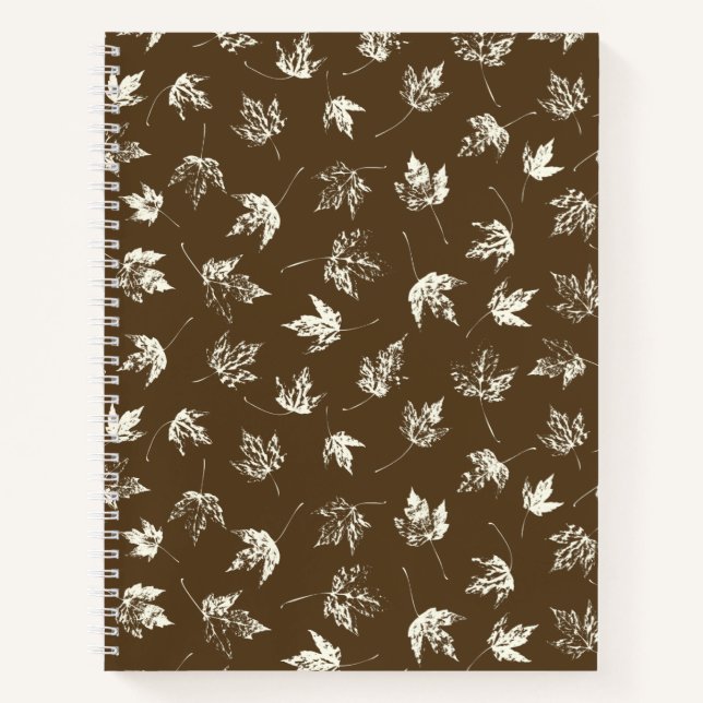 Fall Maple Leaves on brown - seamless pattern. Notebook (Front)