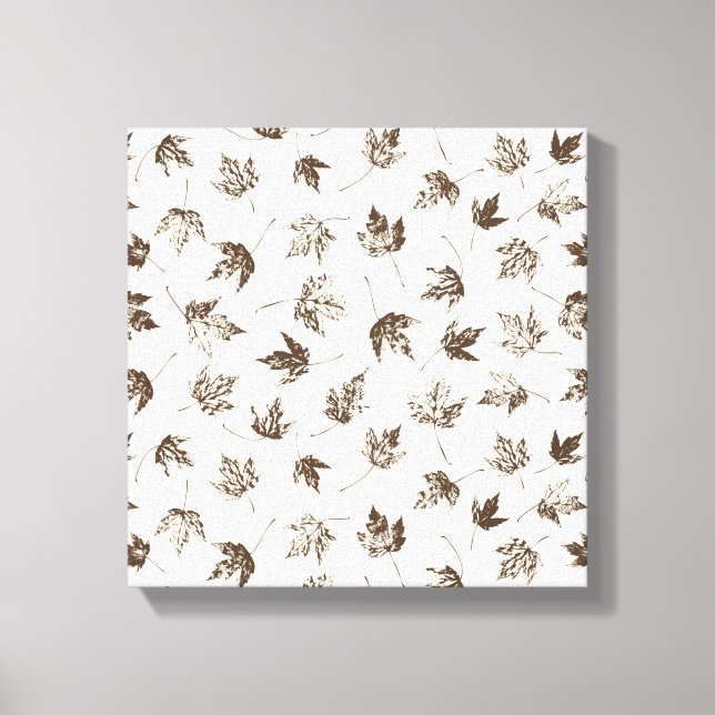 Fall Maple Leaves on cream - seamless pattern. Canvas Print (Front)