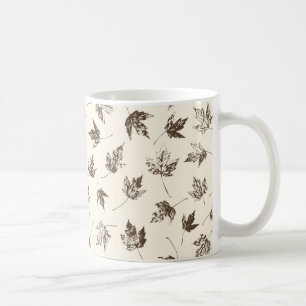 Fall Maple Leaves on cream - seamless pattern. Coffee Mug