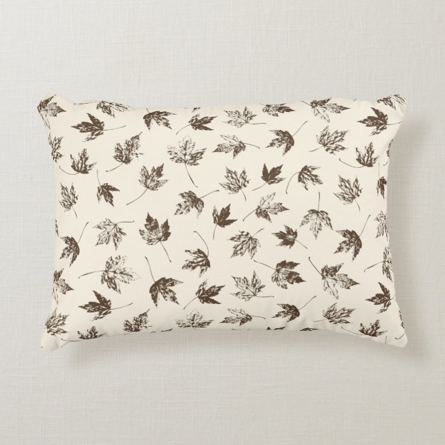 Fall Maple Leaves on cream - seamless pattern.   Decorative Cushion (Front)