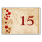 Fall maple leaves, rustic wedding table numbers