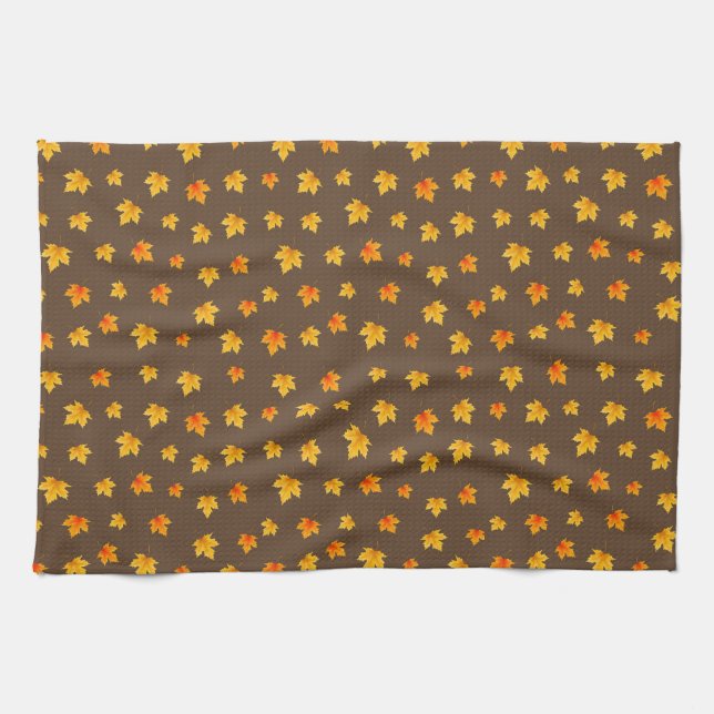 Fall Maple Leaves Tea Towel (Horizontal)
