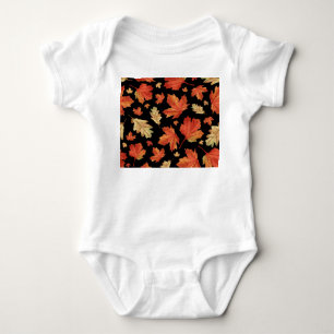 Fall Maple Leaves Thanksgiving Pattern Baby Bodysuit