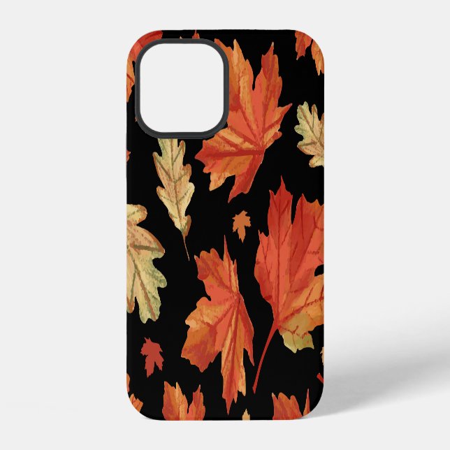 Fall Maple Leaves Thanksgiving Pattern iPhone Case (Back)
