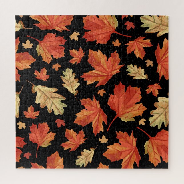 Fall Maple Leaves Thanksgiving Pattern Jigsaw Puzzle (Vertical)