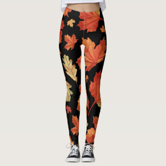 Fall Maple Leaves Thanksgiving Pattern Leggings