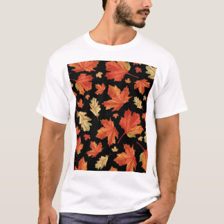 Fall Maple Leaves Thanksgiving Pattern T-Shirt