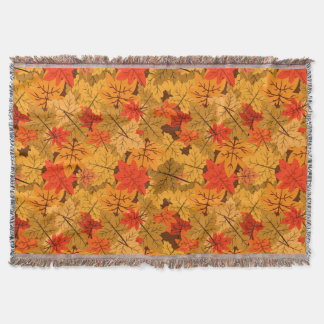 Fall Maple Leaves Throw Blanket