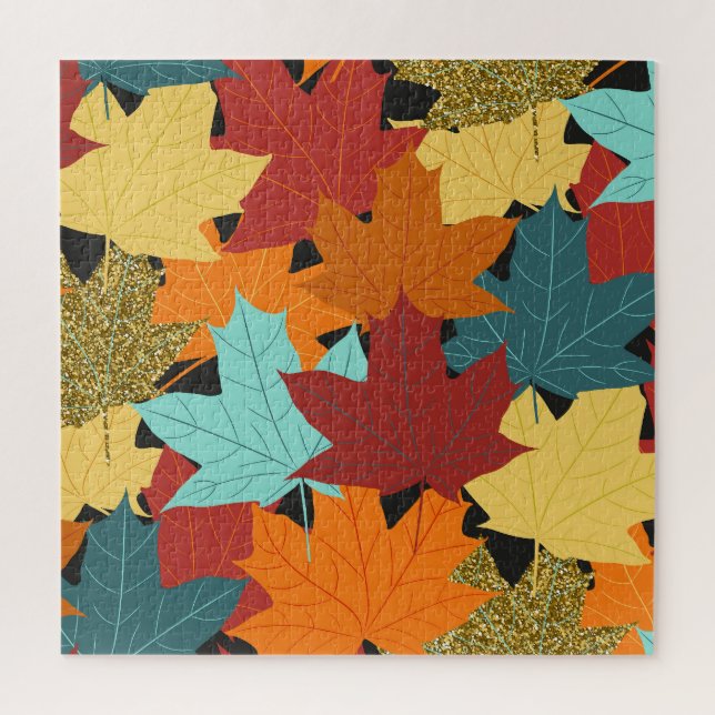 Fall Maple Leaves Vintage Illustration Jigsaw Puzzle (Vertical)