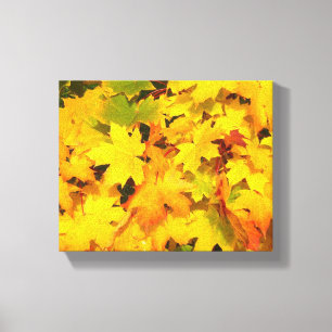 Fall Maple Leaves with Autumn Colours Canvas Print